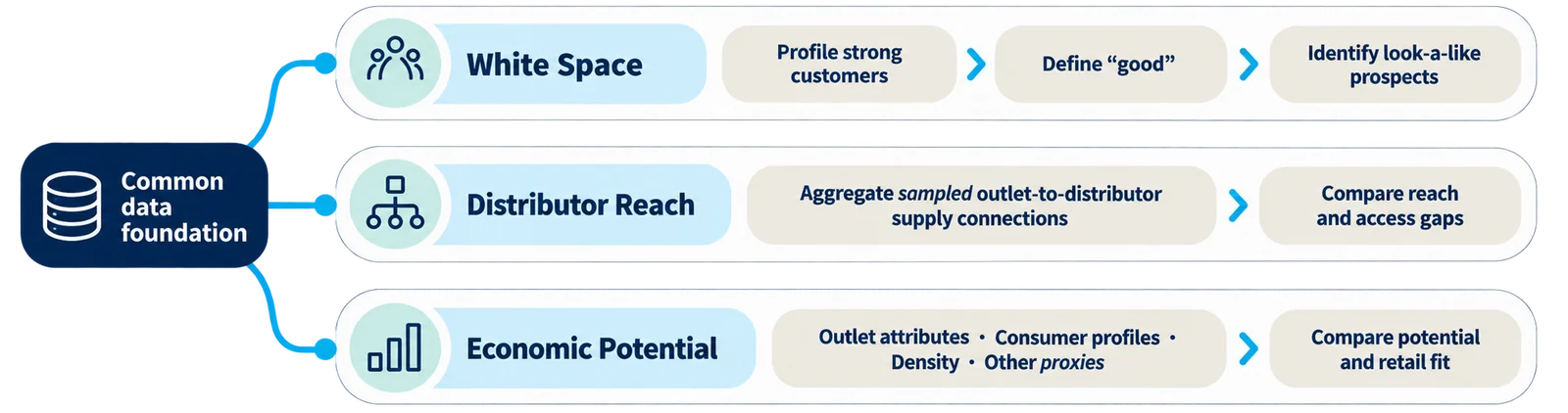 Three connected growth questions: prospects, distributor influence and economic potential